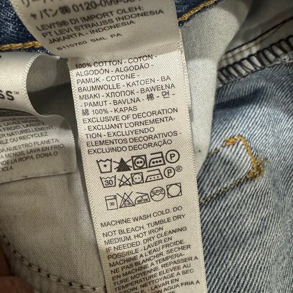 Levi’s ’94 Baggy Ripped High Rise Straight Jeans Raw Hem W31 - Picture 7 of 14